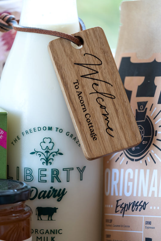 Welcome Hamper Label, Wooden Label