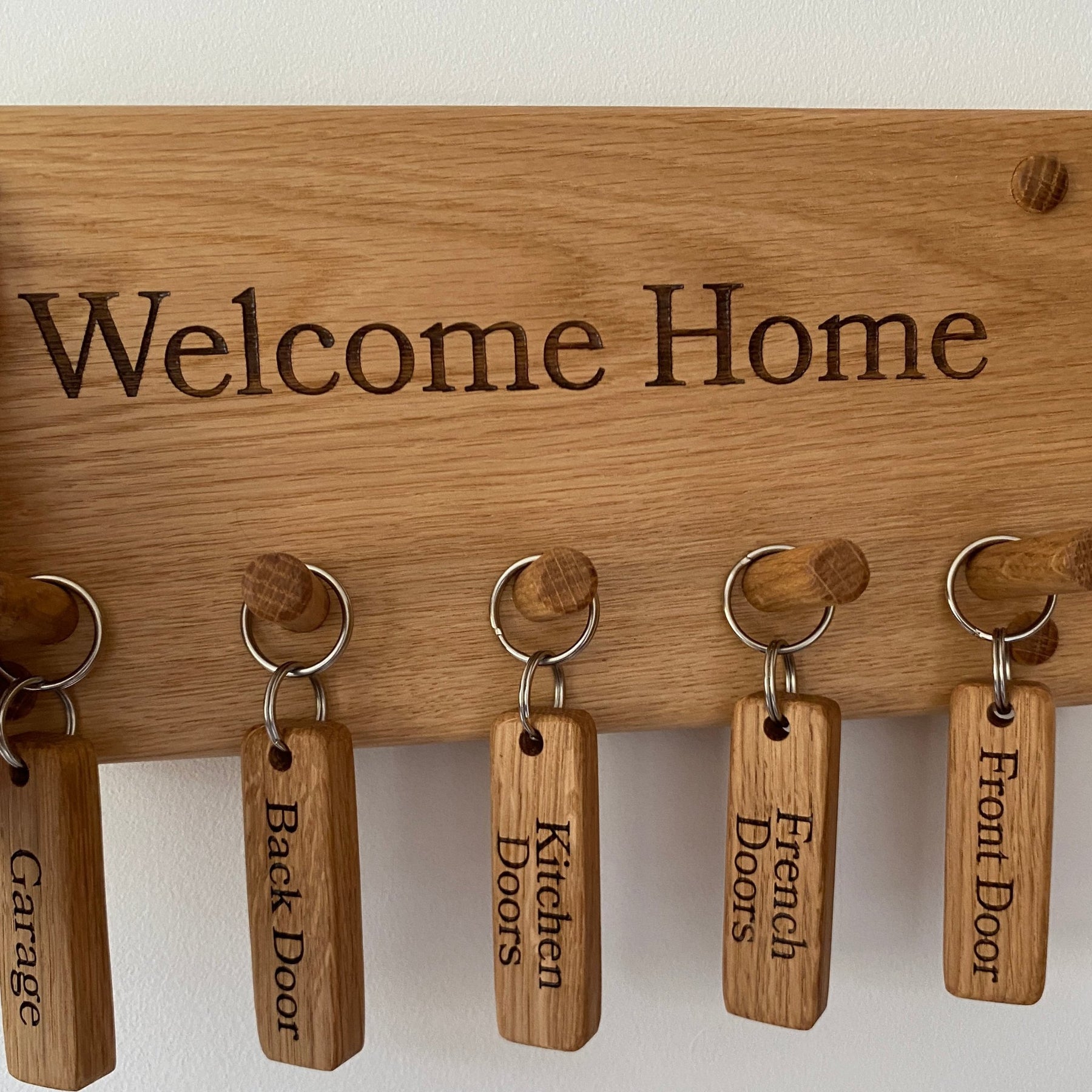 Personalised Key Rack for Wall | Oak Key Holder | Fox & Folly