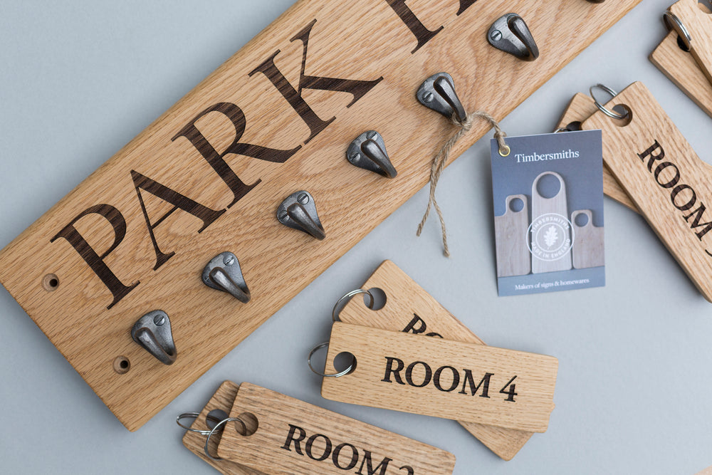 Oak Key Holder : Personalised Oak Key Rack