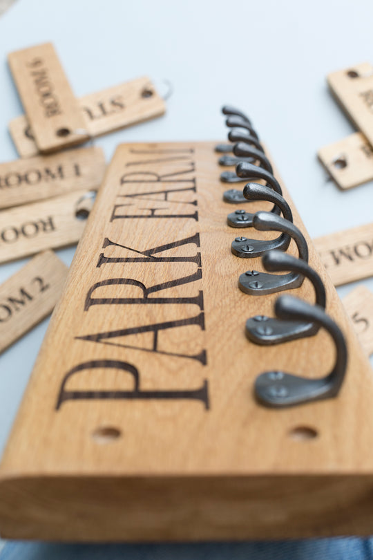 Oak Key Holder : Personalised Oak Key Rack