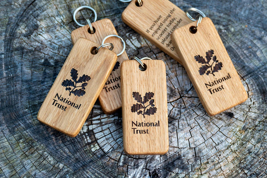 Personalised  Wooden Keyrings national trust
