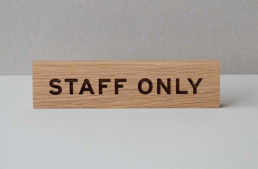 Custom Engraved Oak Door Sign | Personalised Wooden Room Name Plate