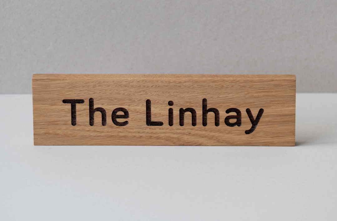 Custom Engraved Oak Door Sign | Personalised Wooden Room Name Plate