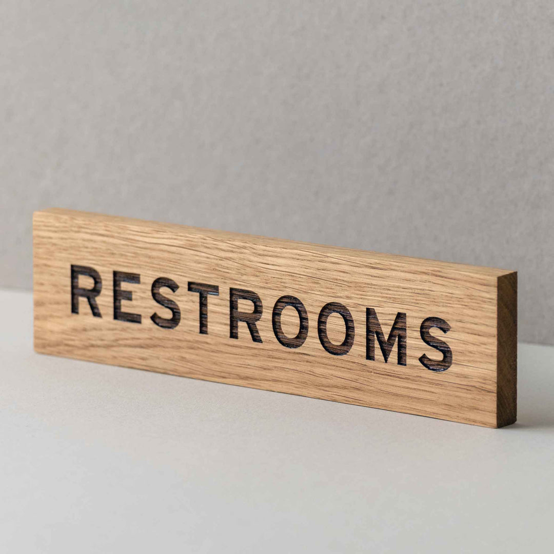 Custom Engraved Oak Door Sign | Personalised Wooden Room Name Plate