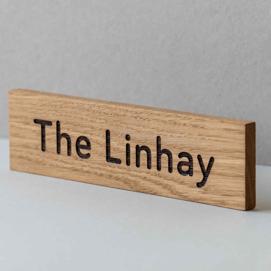 Custom Engraved Oak Door Sign | Personalised Wooden Room Name Plate