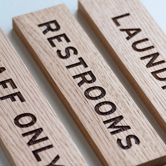 Custom Engraved Oak Door Sign | Personalised Wooden Room Name Plate